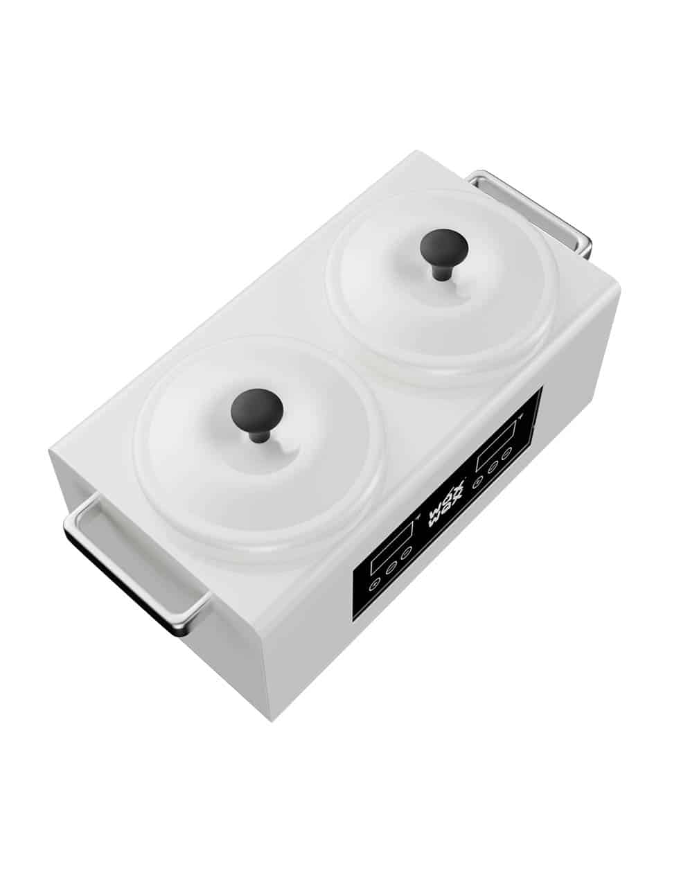 Double wax warmer with dual heating pots for professional use